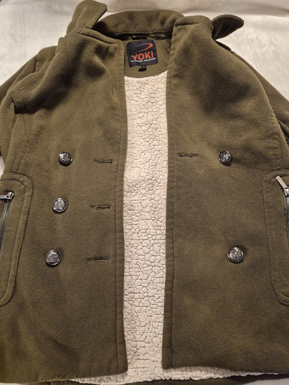 Yoki Women's Olive Green Peacoat Jacket - Picture 6 of 10